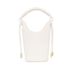 The Aje Collective Louise Leather Bucket Bag in Ivory